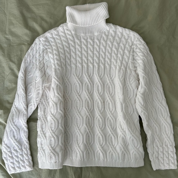wainscott Sweaters - Womens Cable Knit Turtleneck Sweater